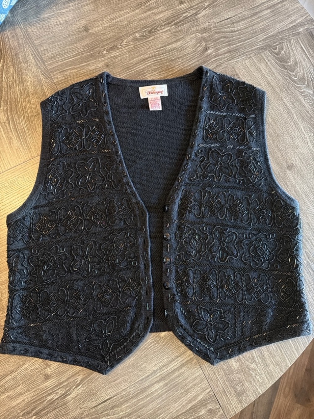 Vintage Worthington Black Knit Sweater Vest